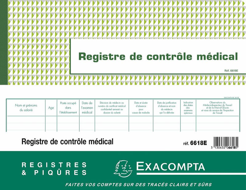 Registre de Contrôle médical EXACOMPTA ® 2