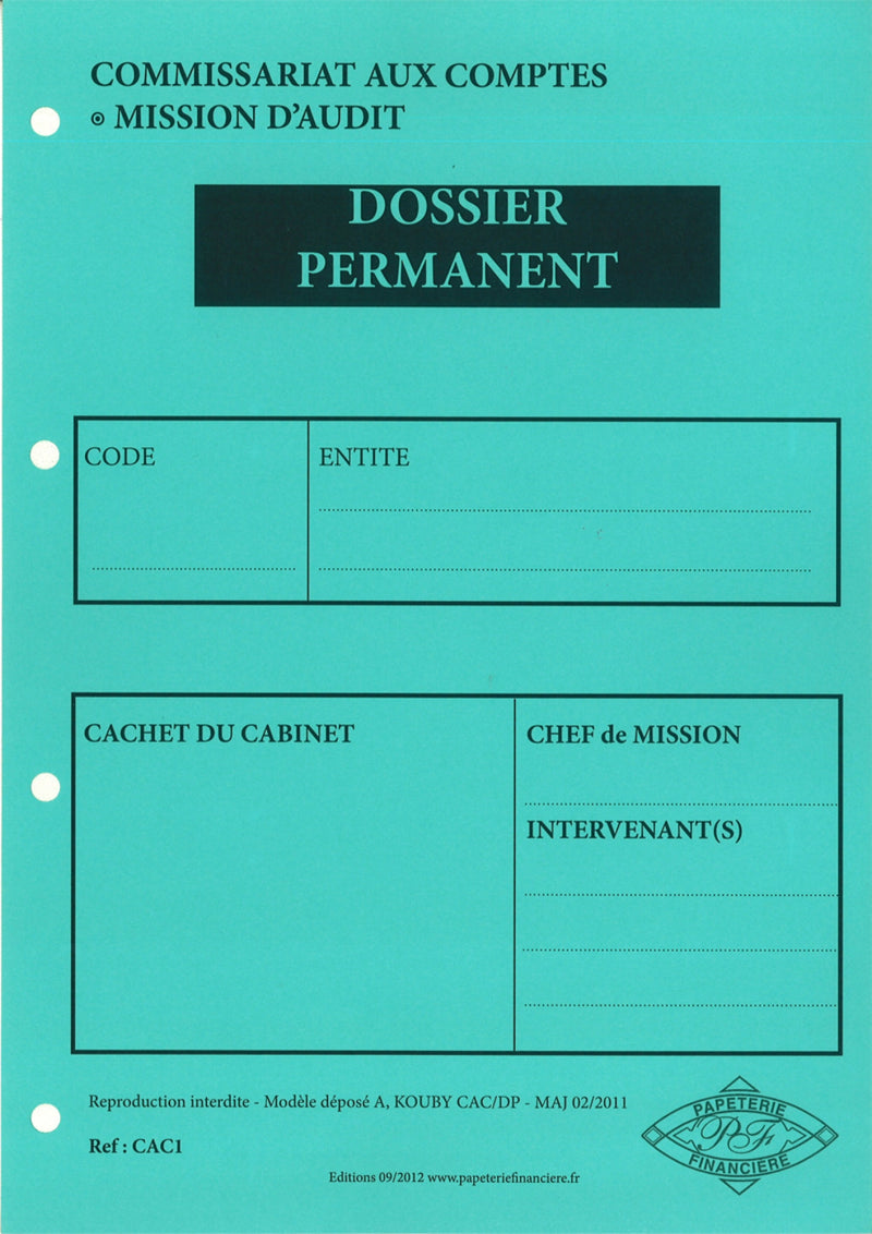 Dossiers de Contrôle Permanent (Paquet de 3) 3