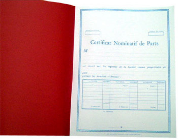 Certificats Nominatifs de Parts